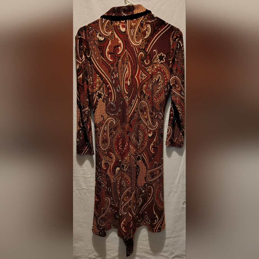 Tommy Hilfiger Petite Paisley-Print Jersey Long sleeve Shirtdress Size 6 - Picture 6 of 12